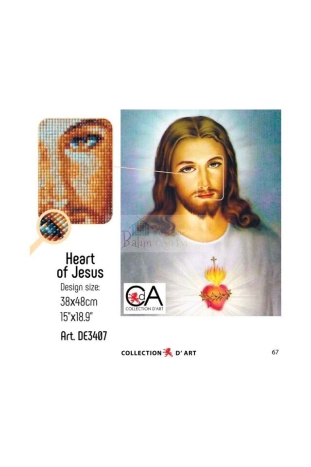 Elmas Nakışı Taş Yapıştırma Heart Of Jesus Elmas Nakış Goblen 30 Bin Parça